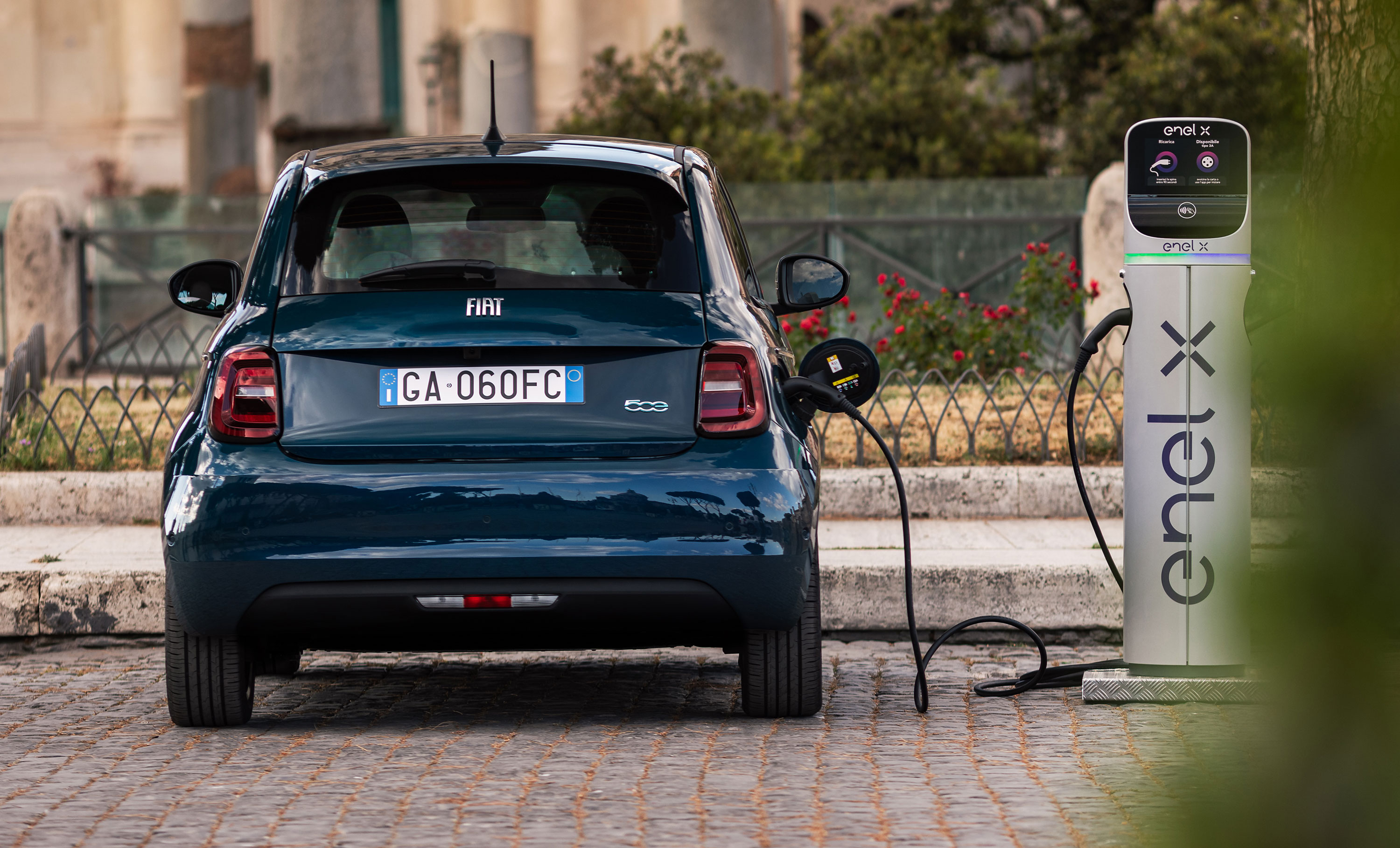 Fiat 500e, vista posteriore