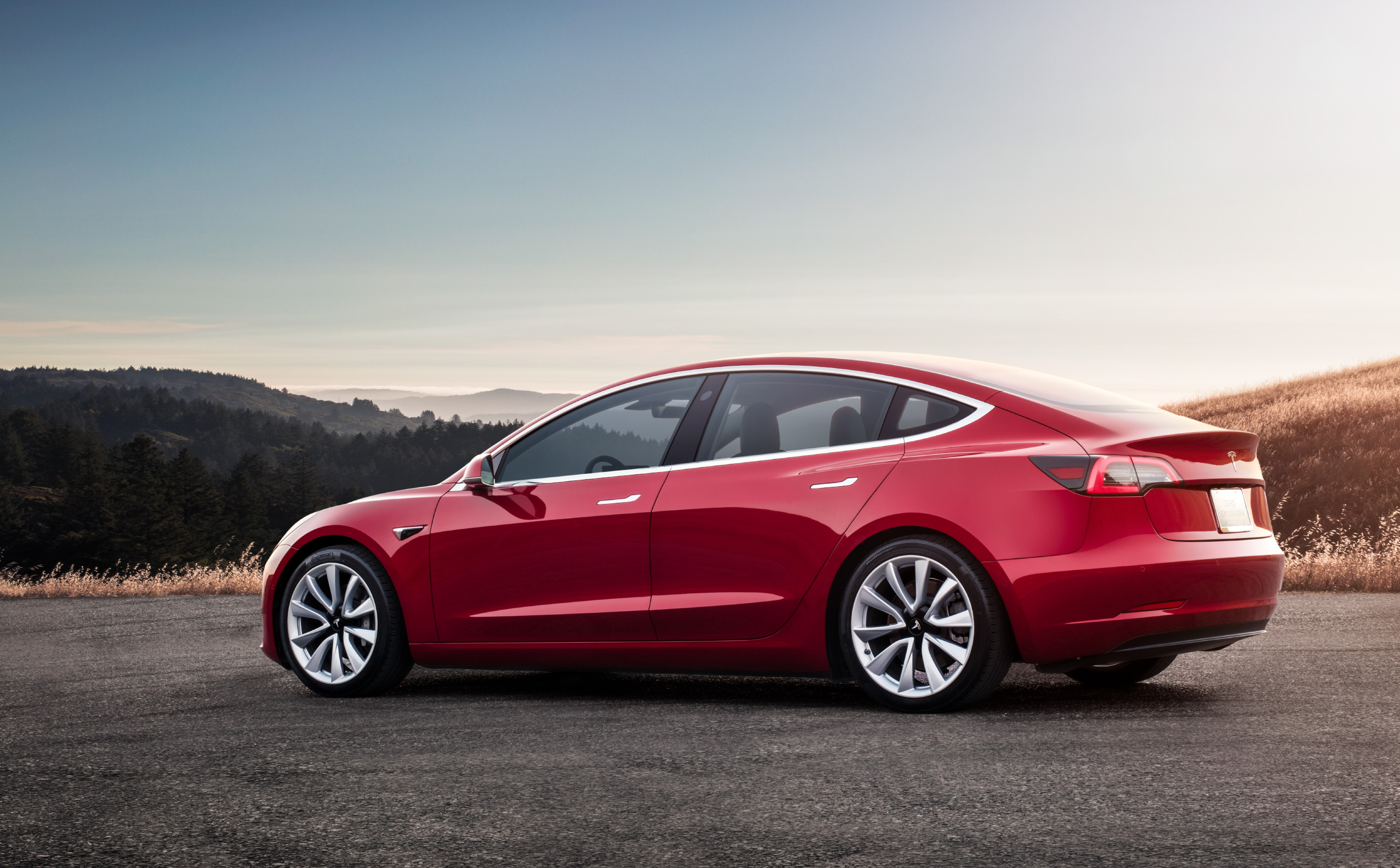 Tesla Model 3, vista posteriore